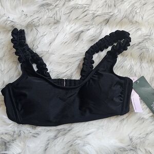 Wild Fable Black Ruffled Bikini Top